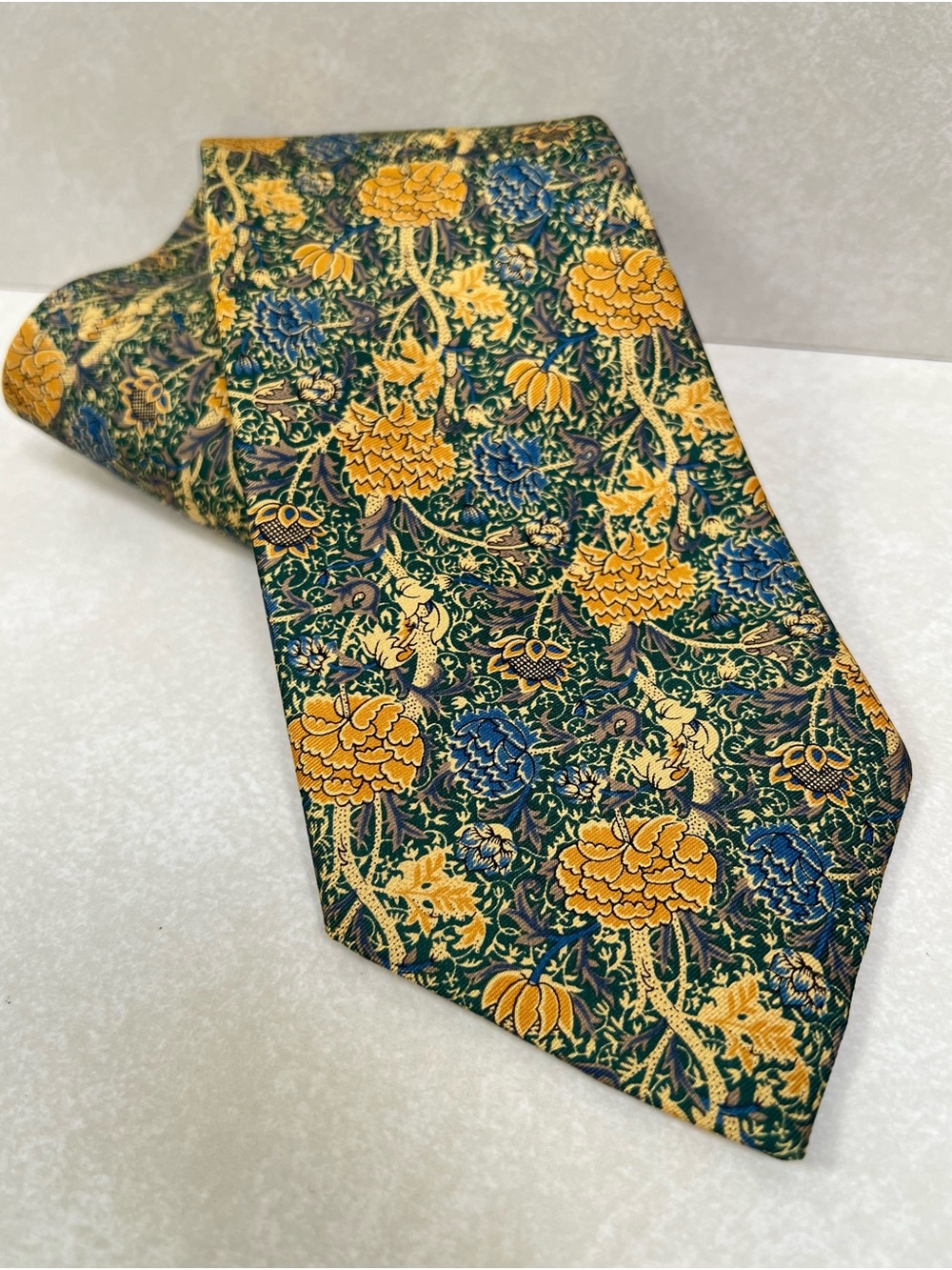 Vintage Liberty of London Silk Tie with William Morris Floral Pattern